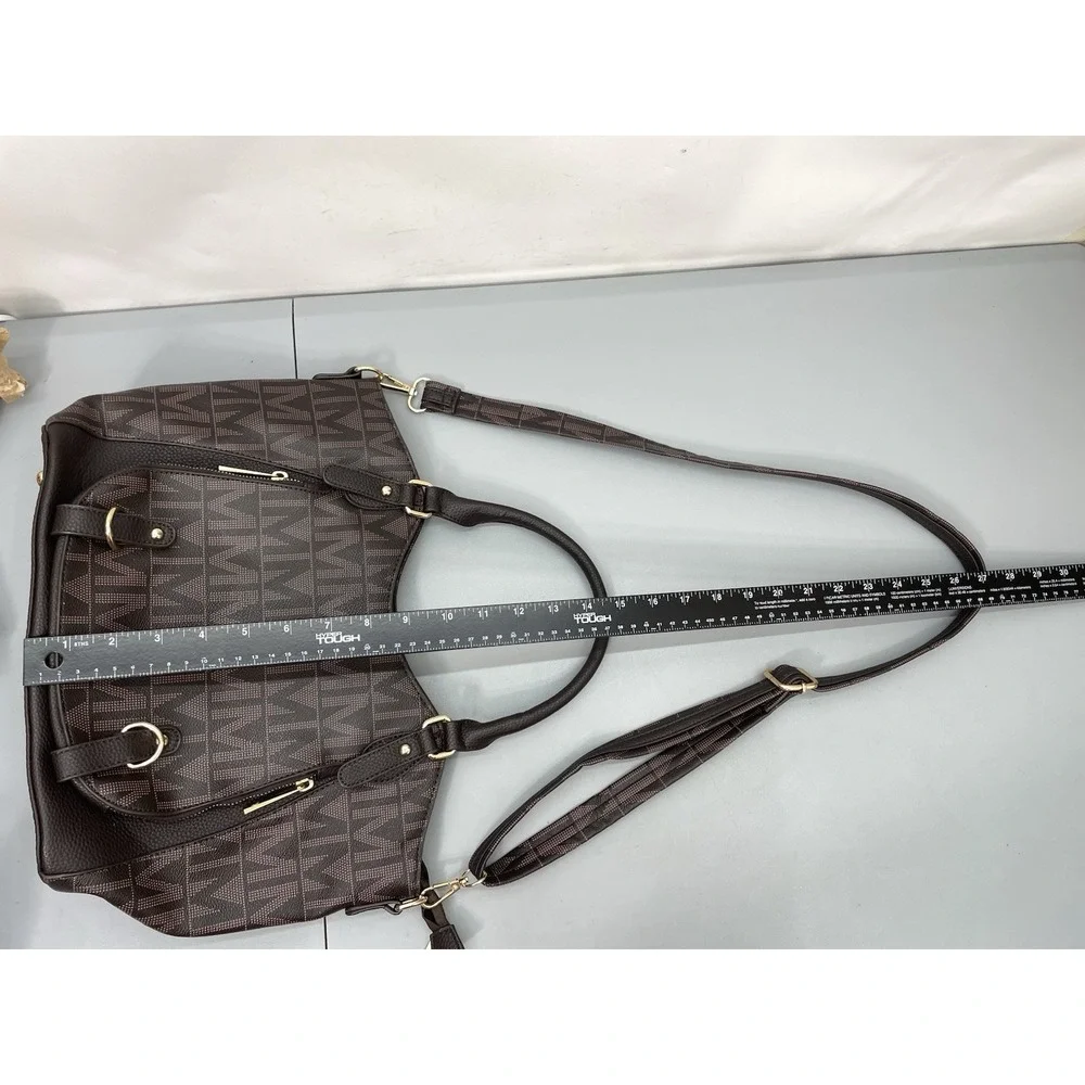 MKF Collection by Mia K Signature Fula Tote Bag Satchel Crossbody Brown